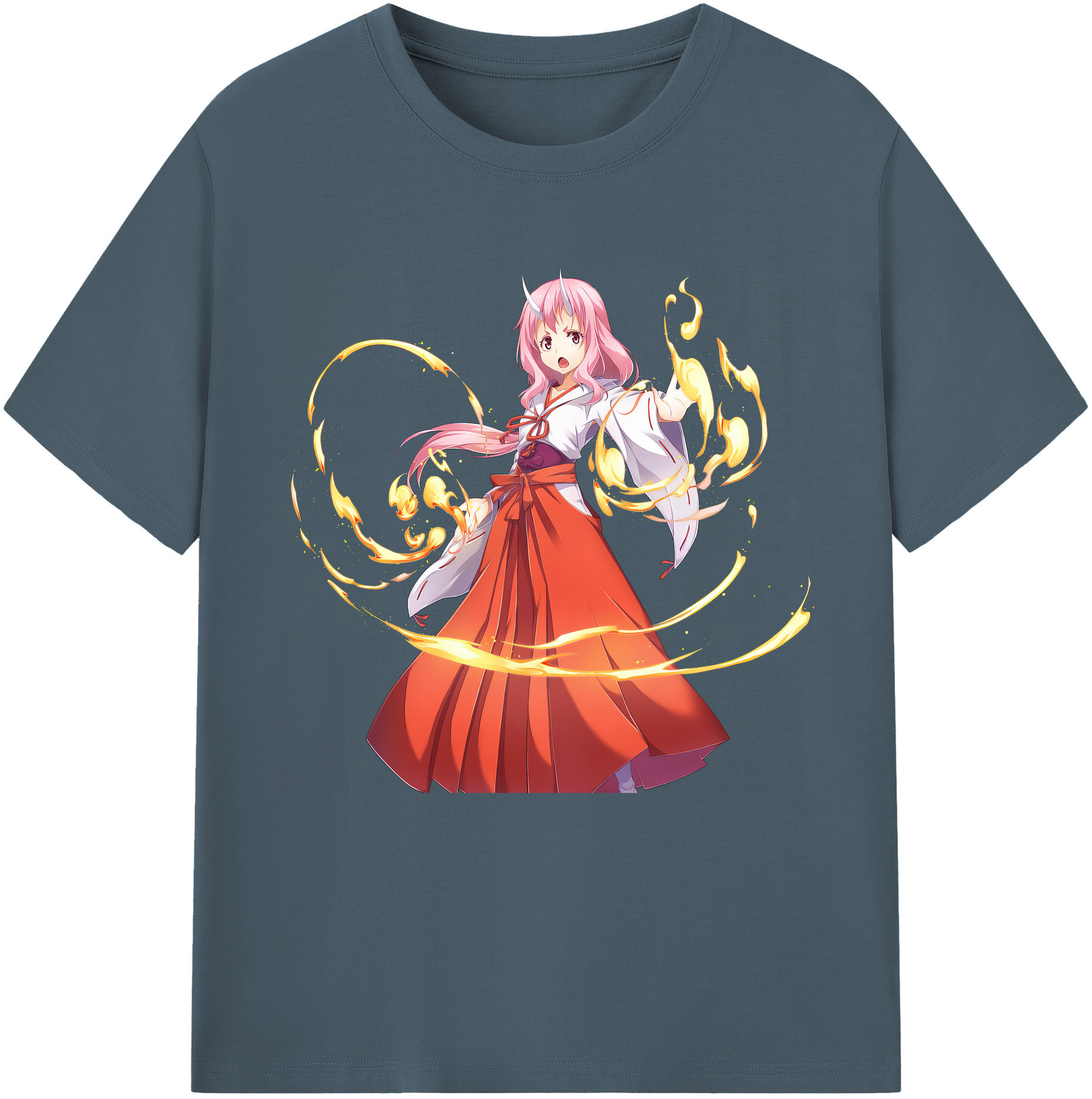 （画像用） 転スラ Regarding Reincarnated to Slime 綿100％半袖Tシャツ（フロントプリント）